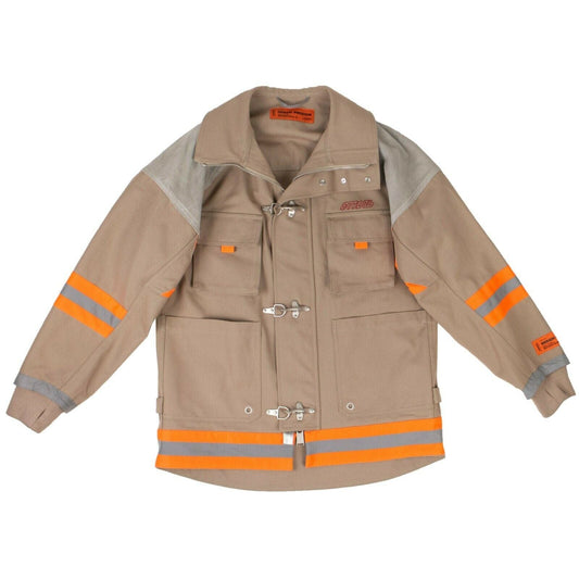 Canvas Reflective Fireman Jacket - Beige