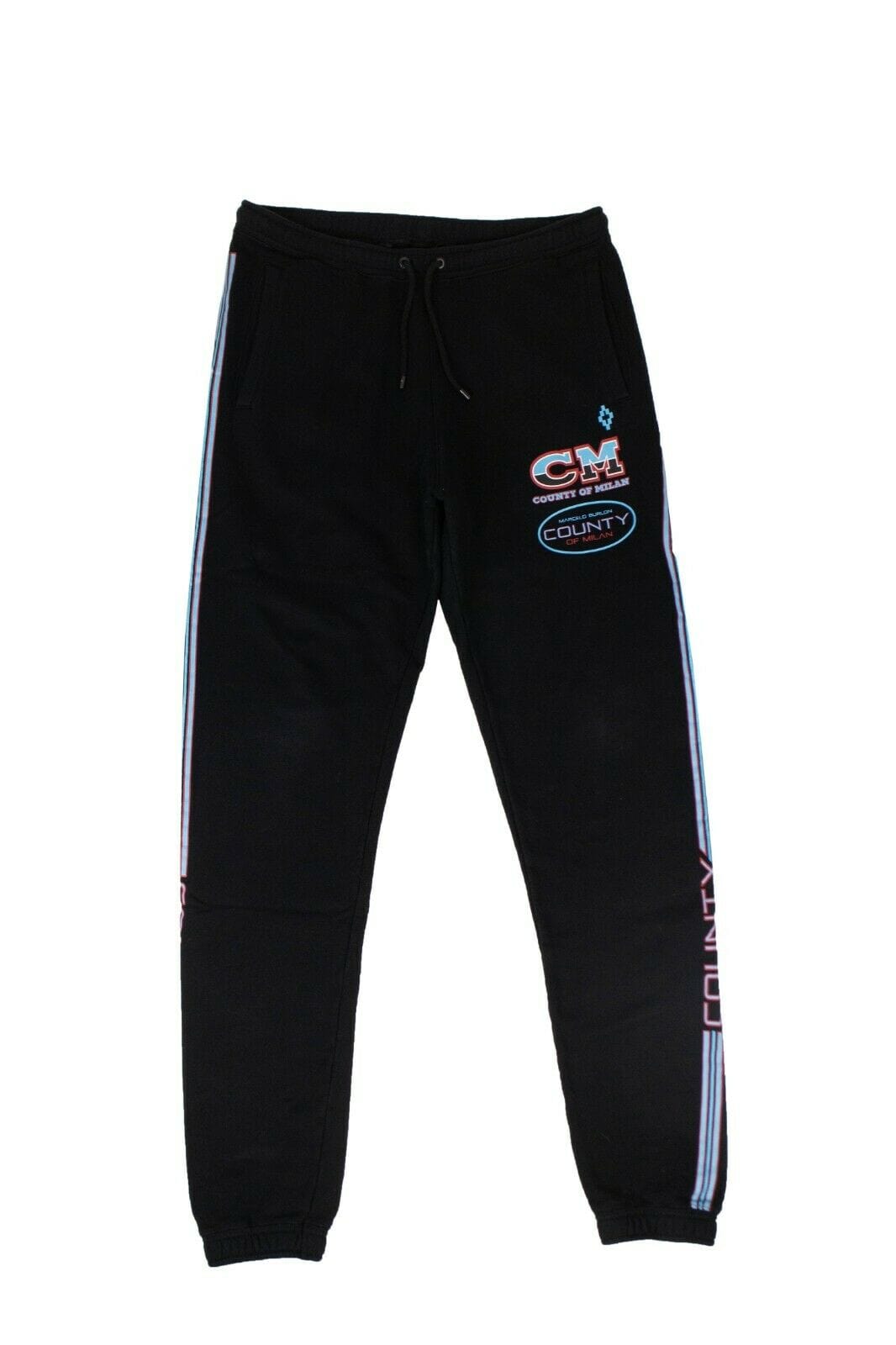 NWT MARCELO BURLON Black Cotton 'CM' Loose Sweatpants Size L $385