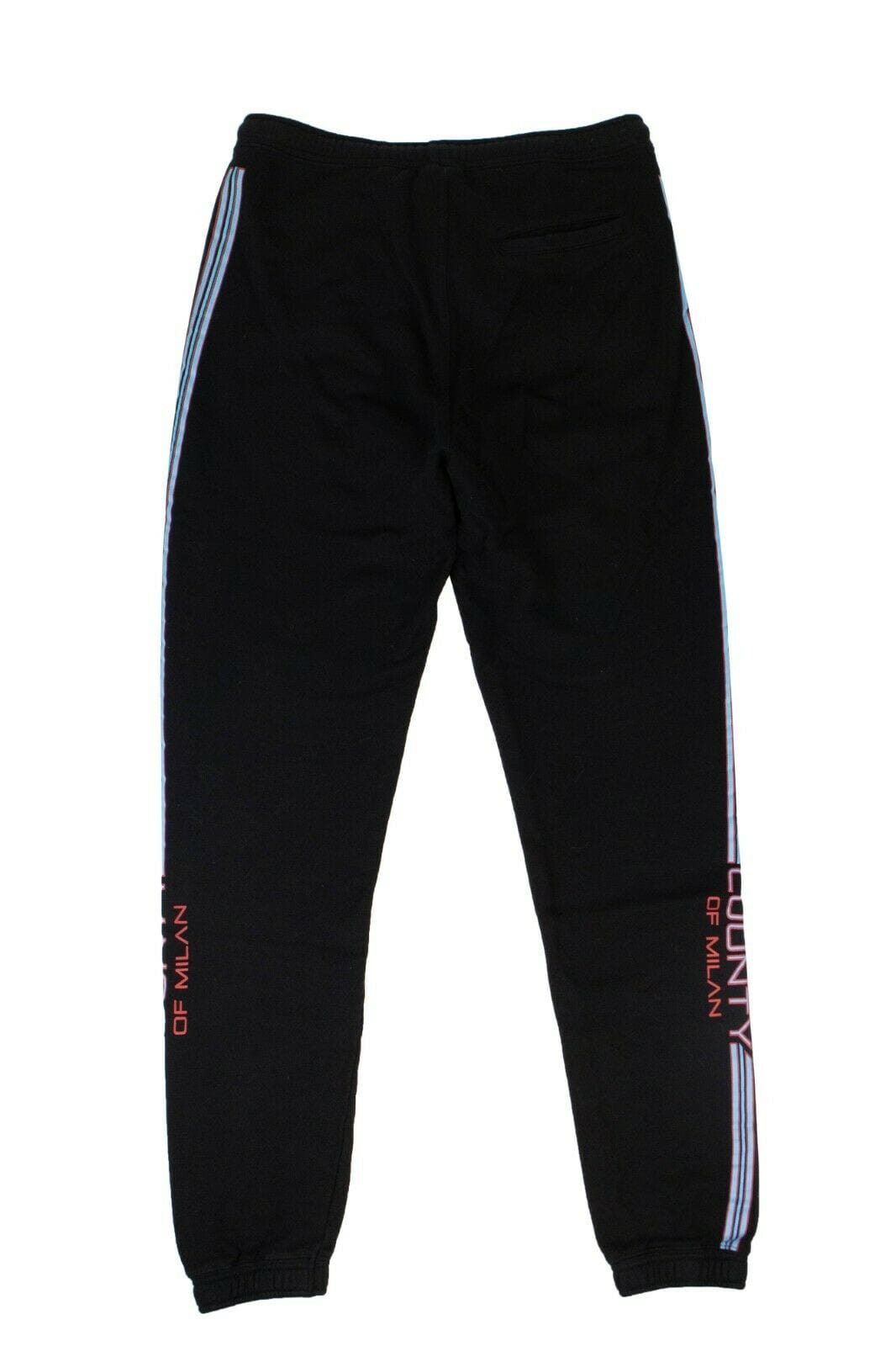 NWT MARCELO BURLON Black Cotton 'CM' Loose Sweatpants Size L $385