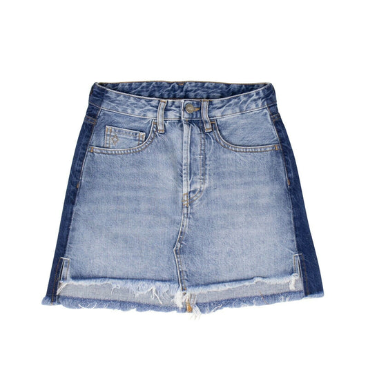 Vintage Wash Denim Mini Skirt - Blue