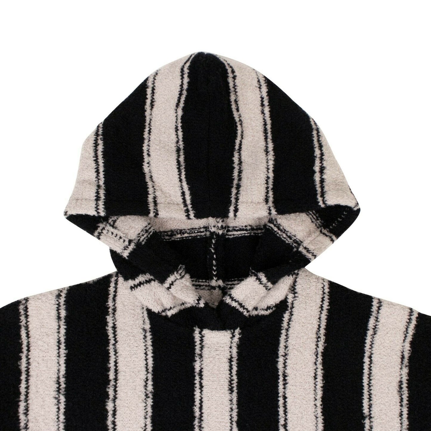 Wool 'Baja' Striped Hoodie Sweatshirt - White/Black