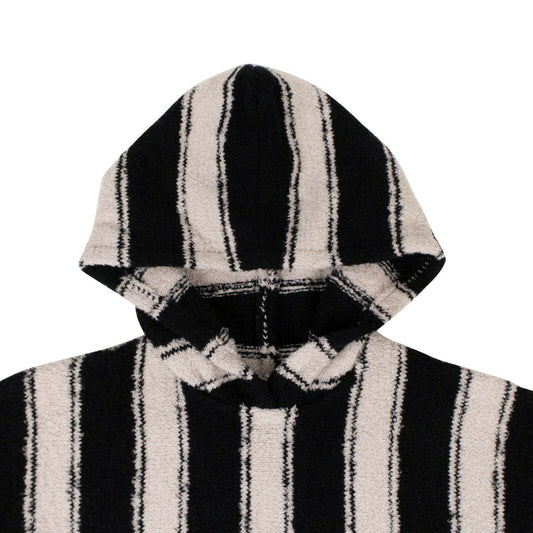 Wool 'Baja' Striped Hoodie Sweatshirt - White/Black