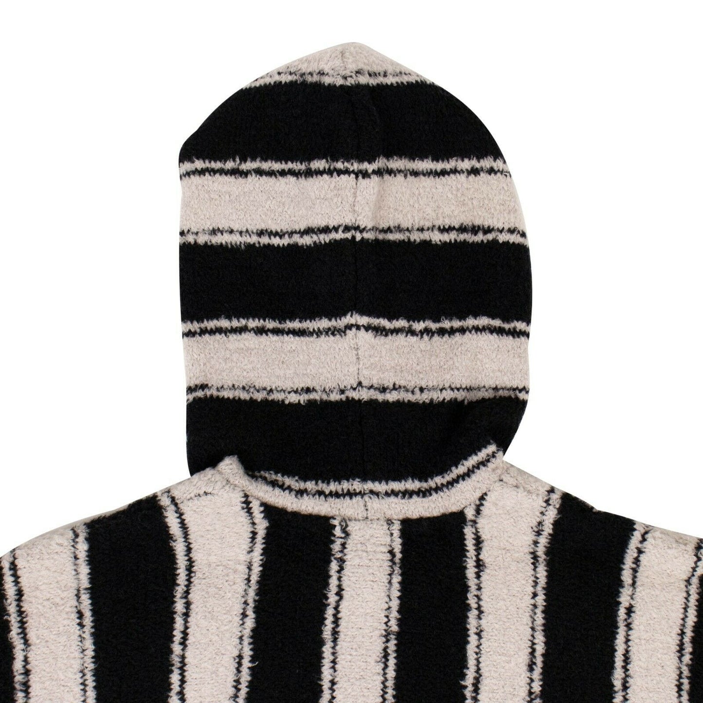 Wool 'Baja' Striped Hoodie Sweatshirt - White/Black