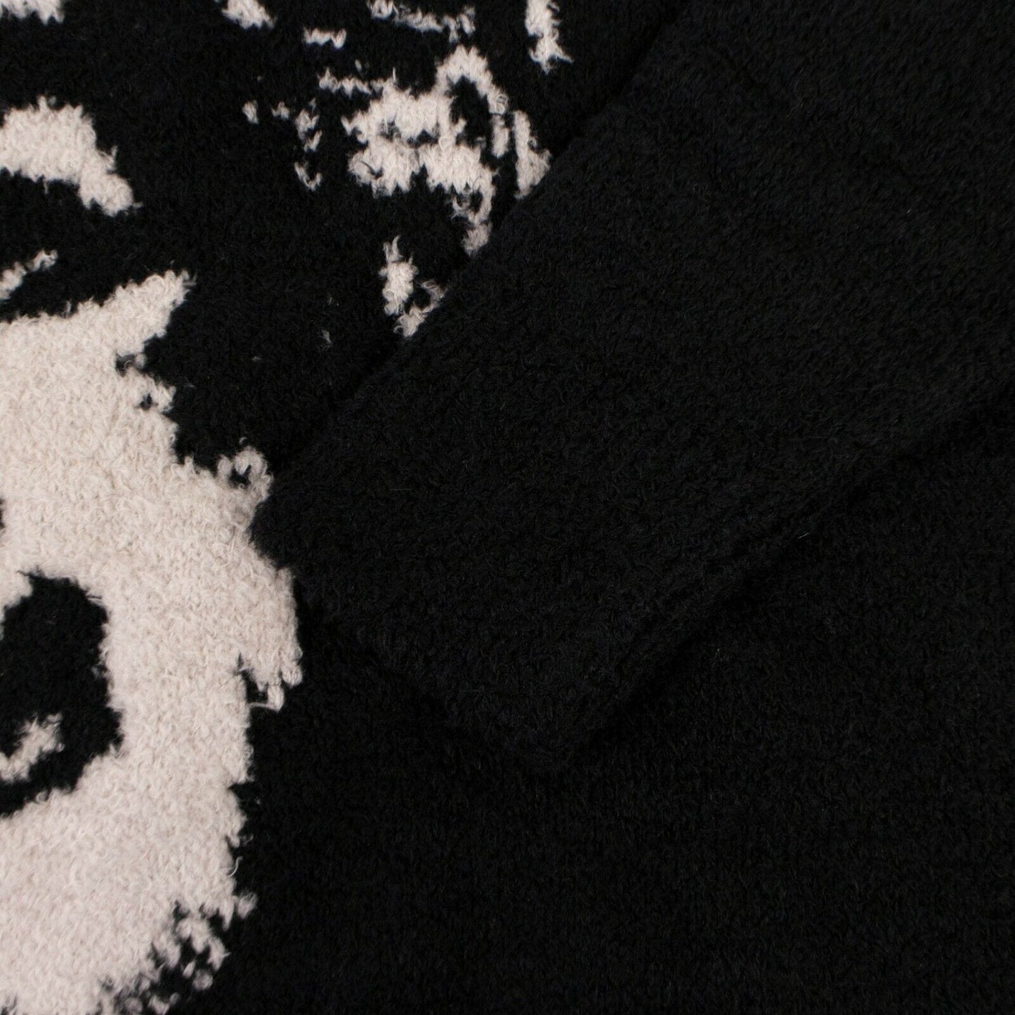 Wool 'Lost Boys Face' Oversized Sweater - Black