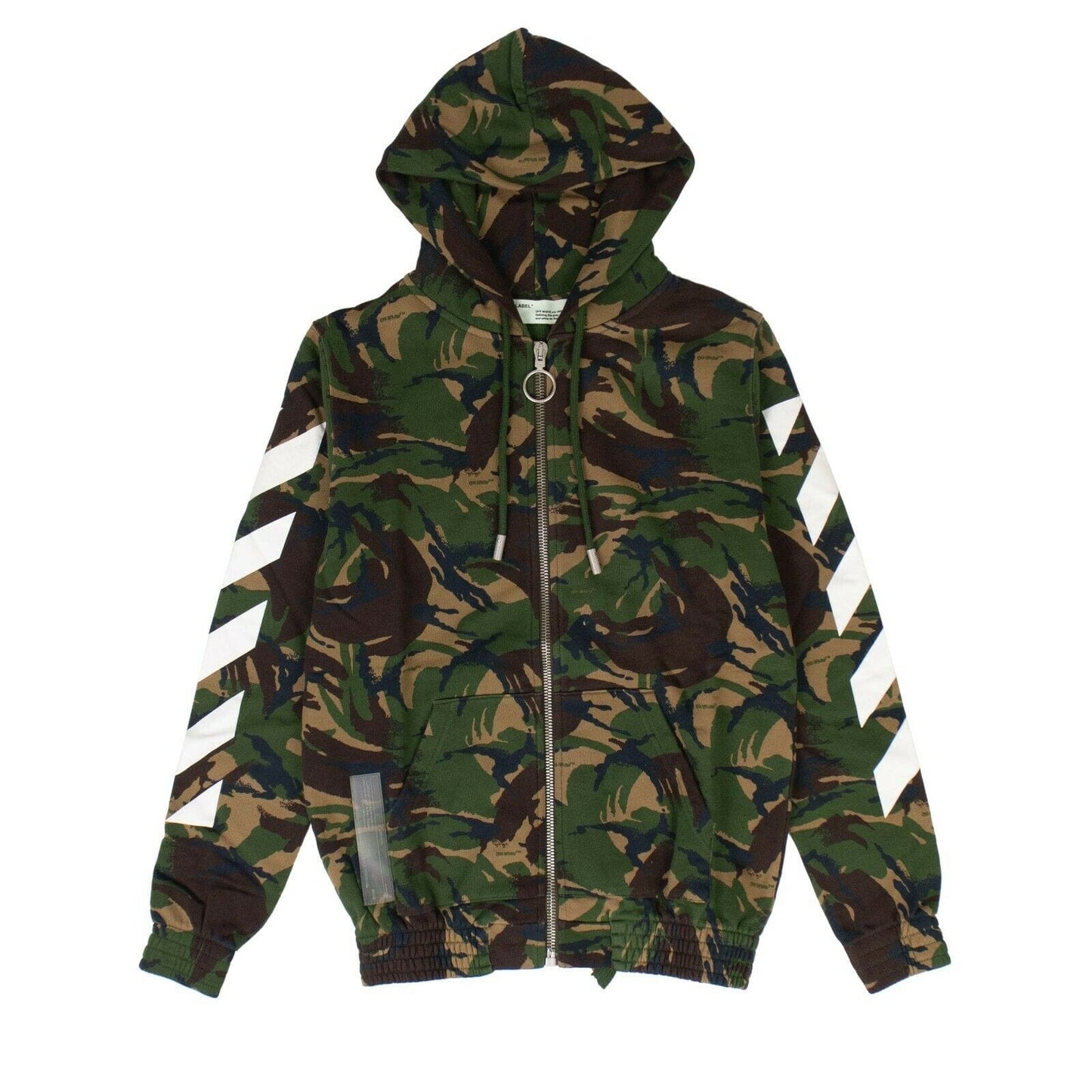 Camouflage Diag Zip-Up Sweater - Green