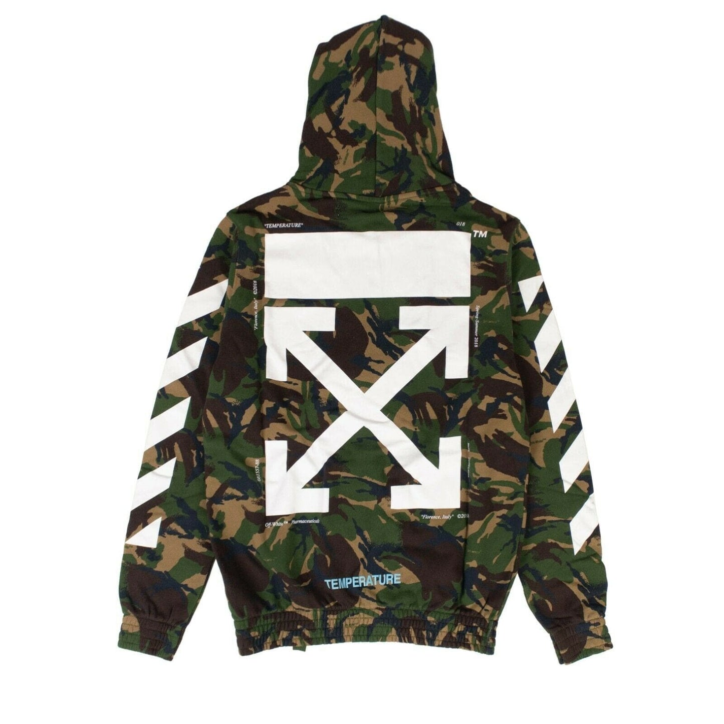 Camouflage Diag Zip-Up Sweater - Green
