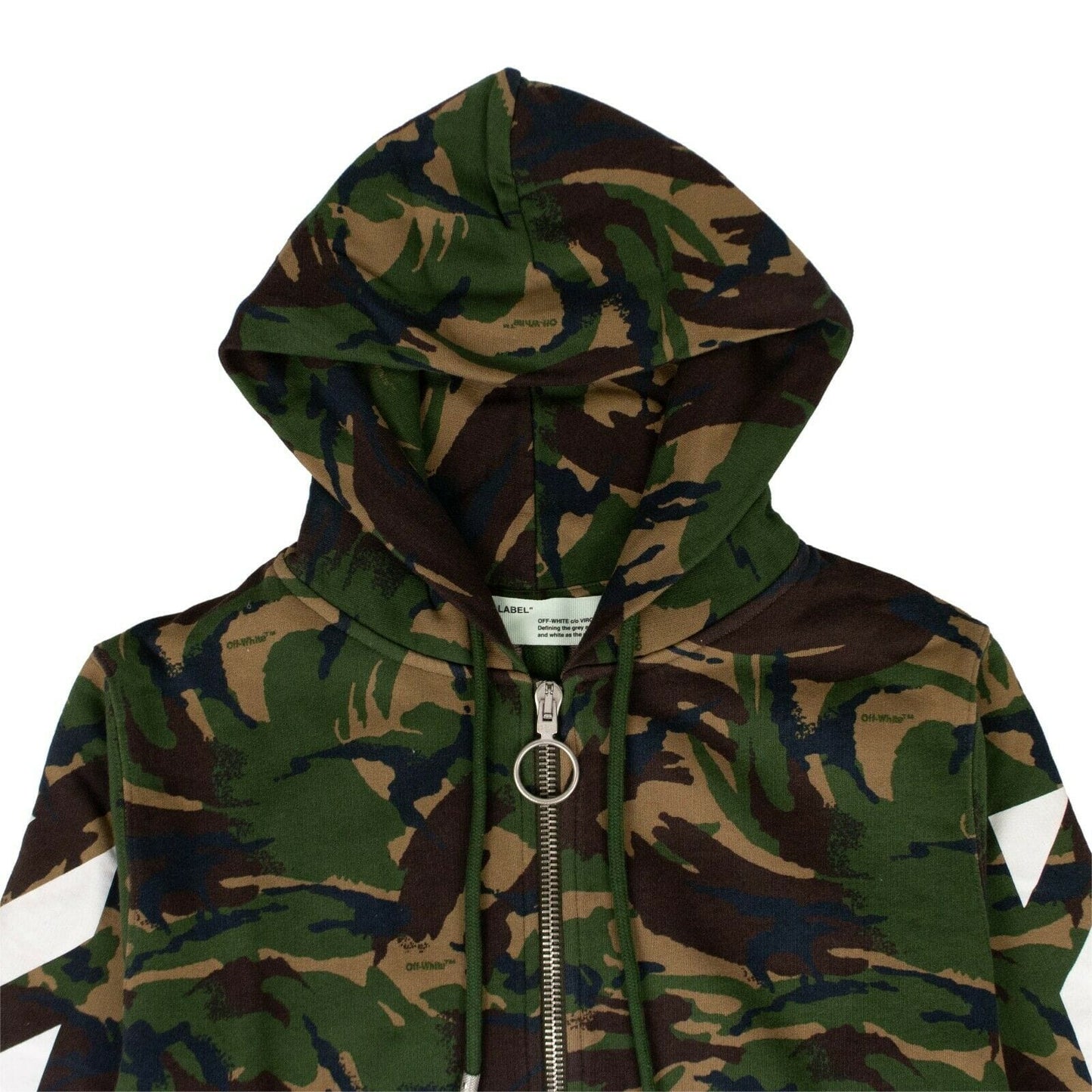 Camouflage Diag Zip-Up Sweater - Green