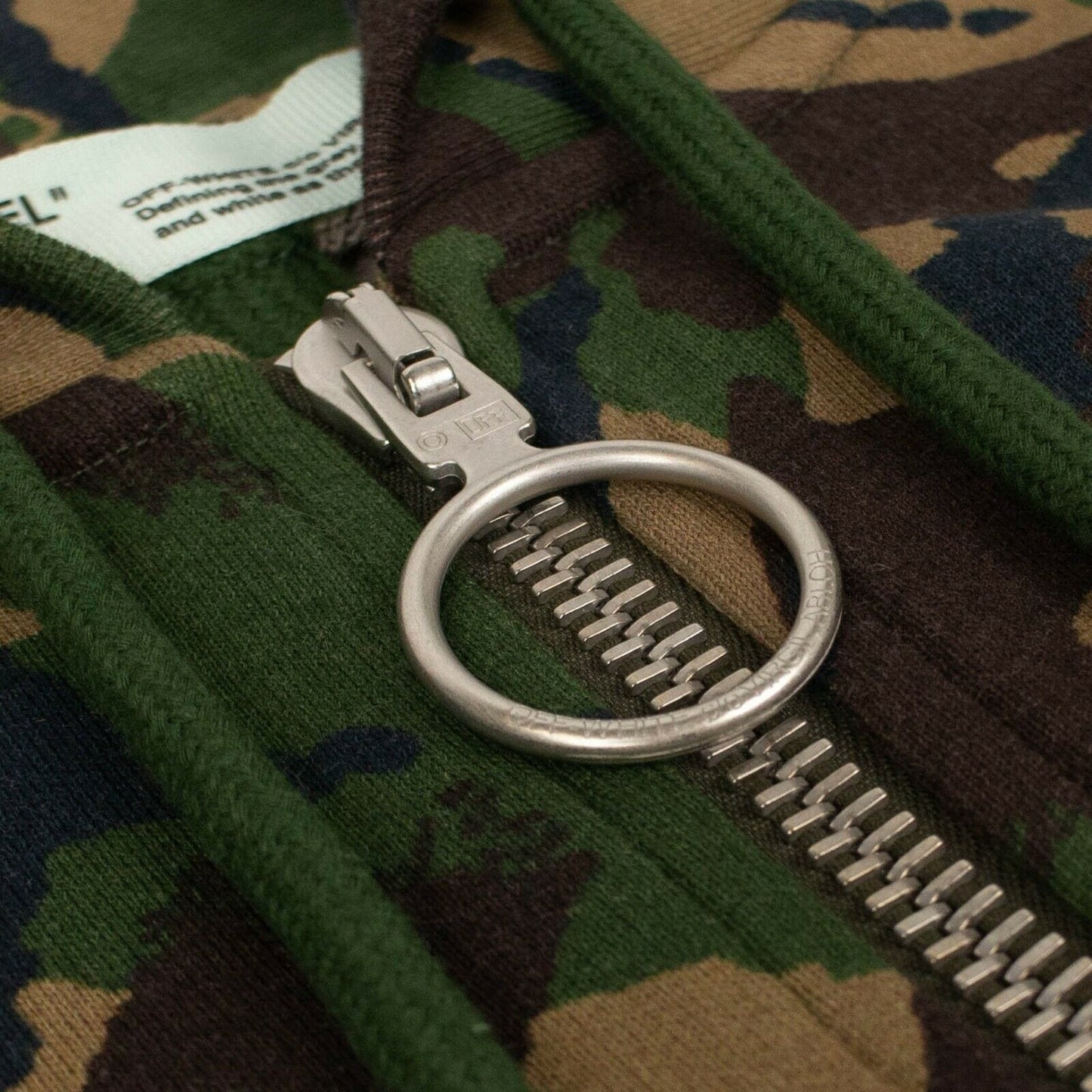 Camouflage Diag Zip-Up Sweater - Green