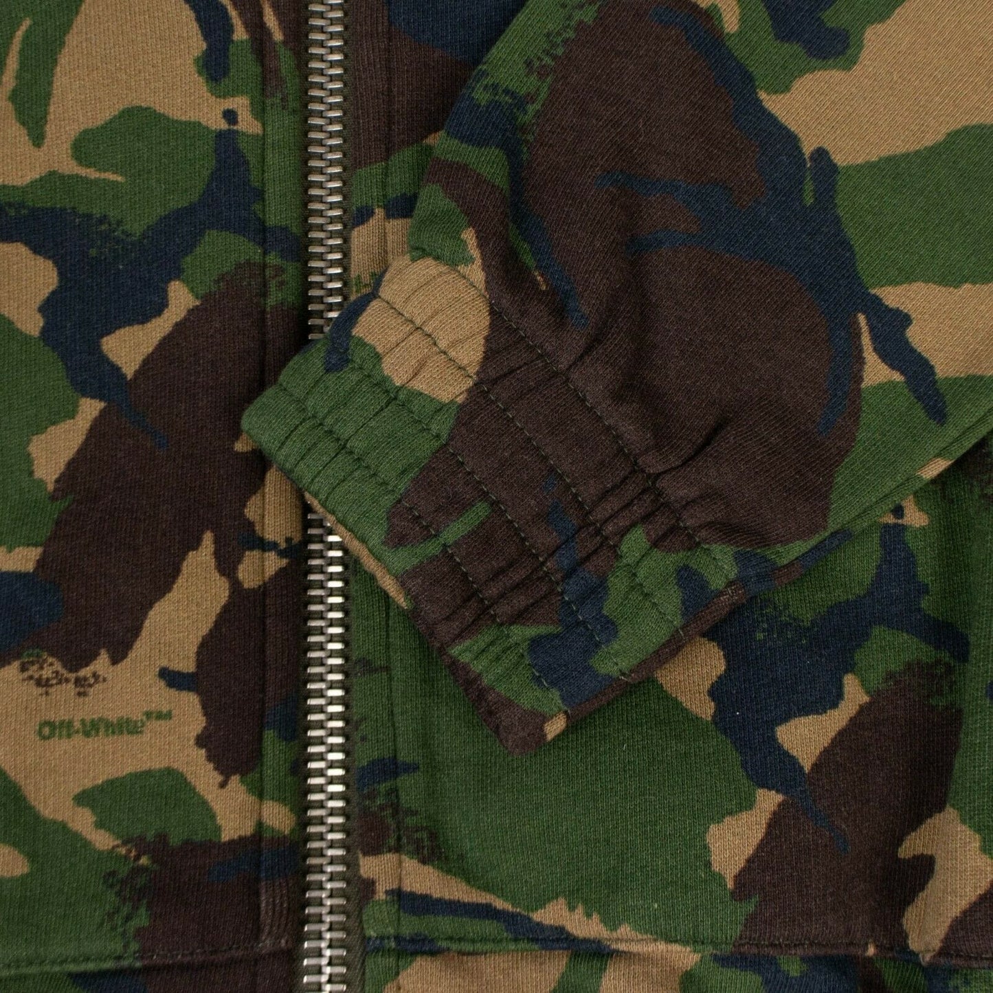 Camouflage Diag Zip-Up Sweater - Green