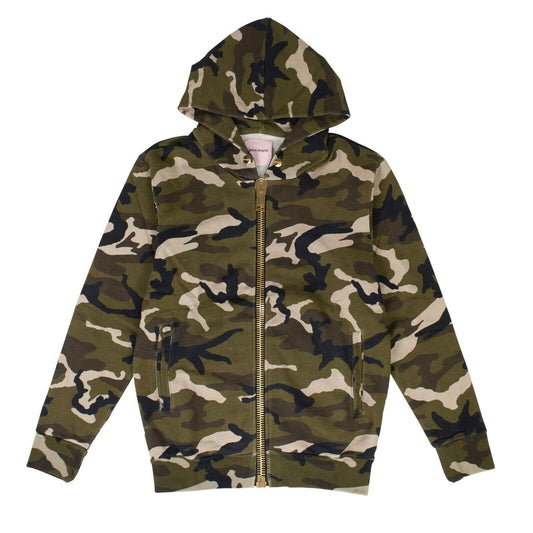 Camouflage Maxi Zip-Up Hoodie Sweatshirt