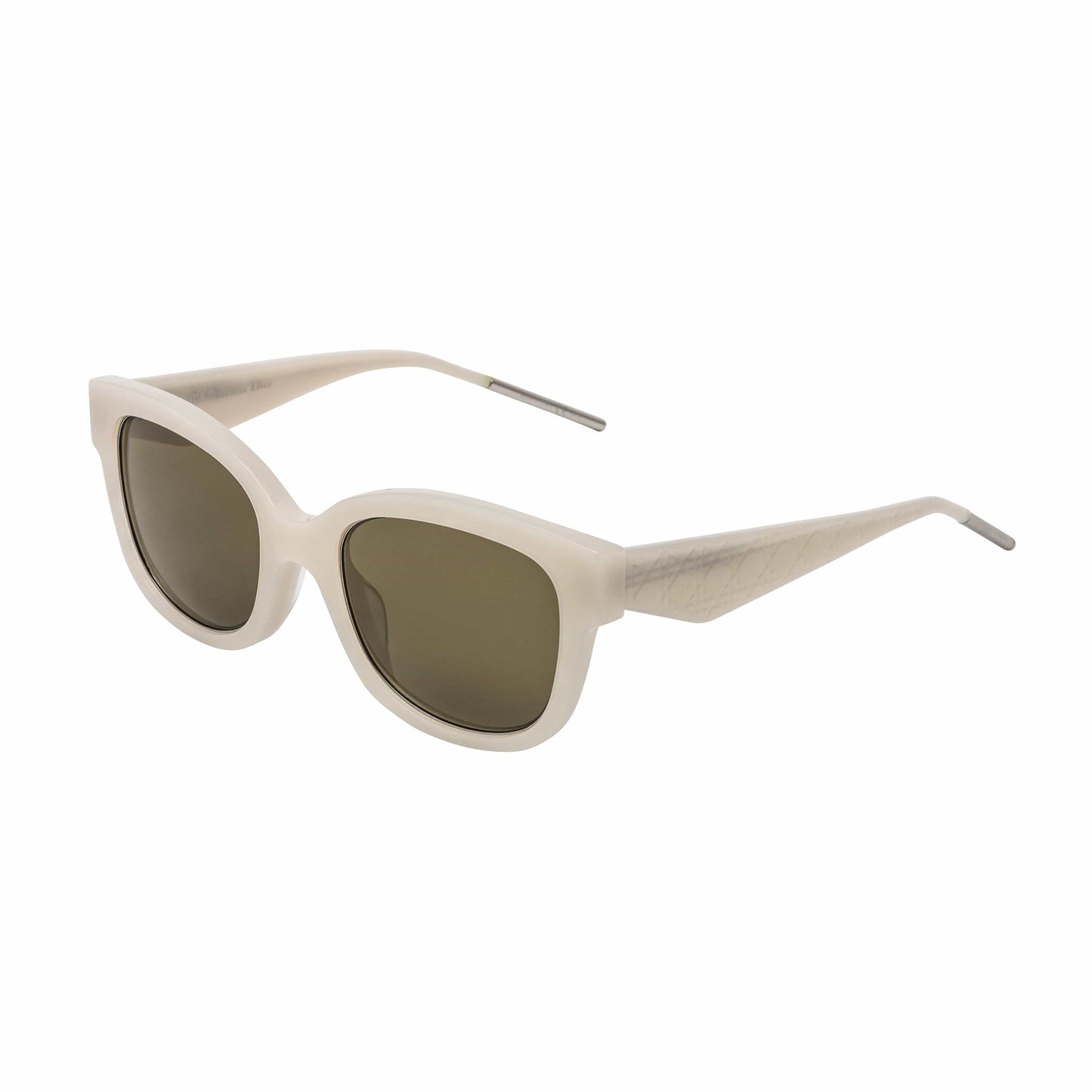 Very Dior 1N Geometric Acetate Sunglasses - White / Olive Green