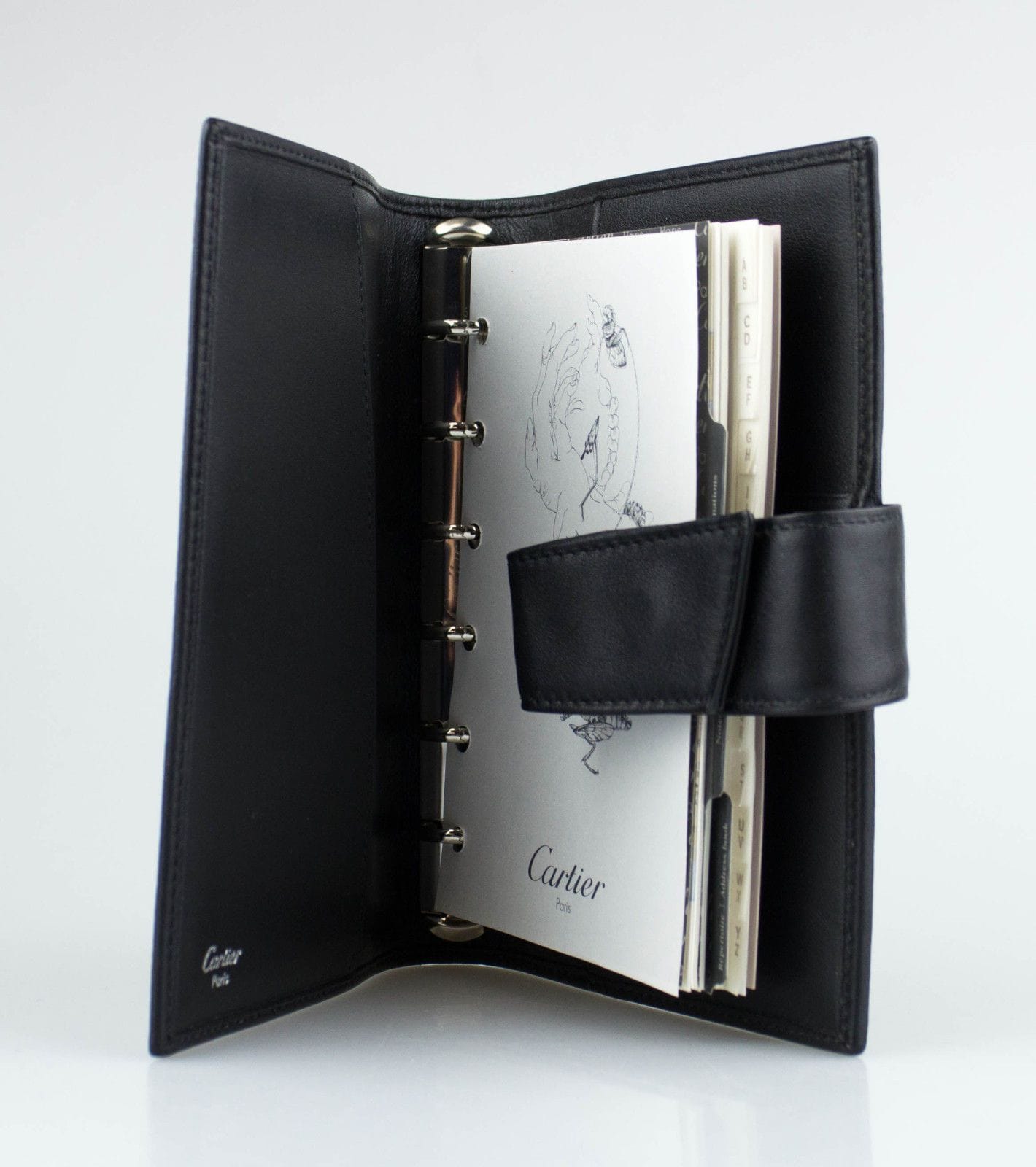 Trinity Black Leather Organizer Wallet - Black