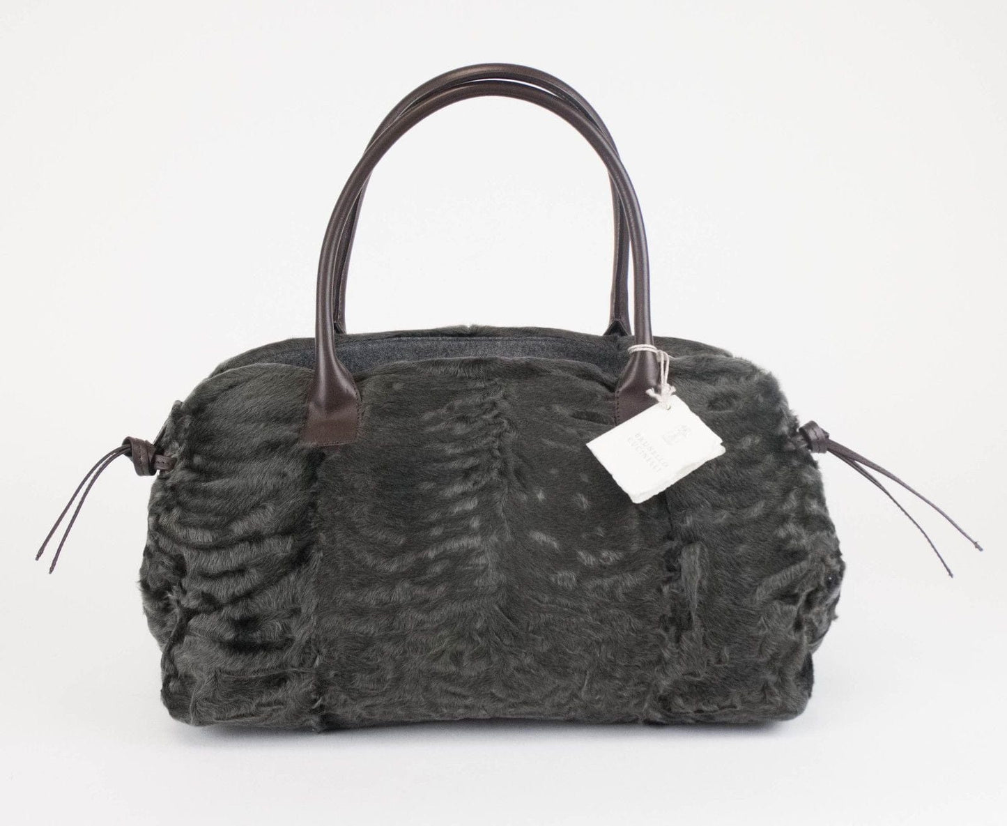 Astrakhan Lamb Fur Handbag - Olive