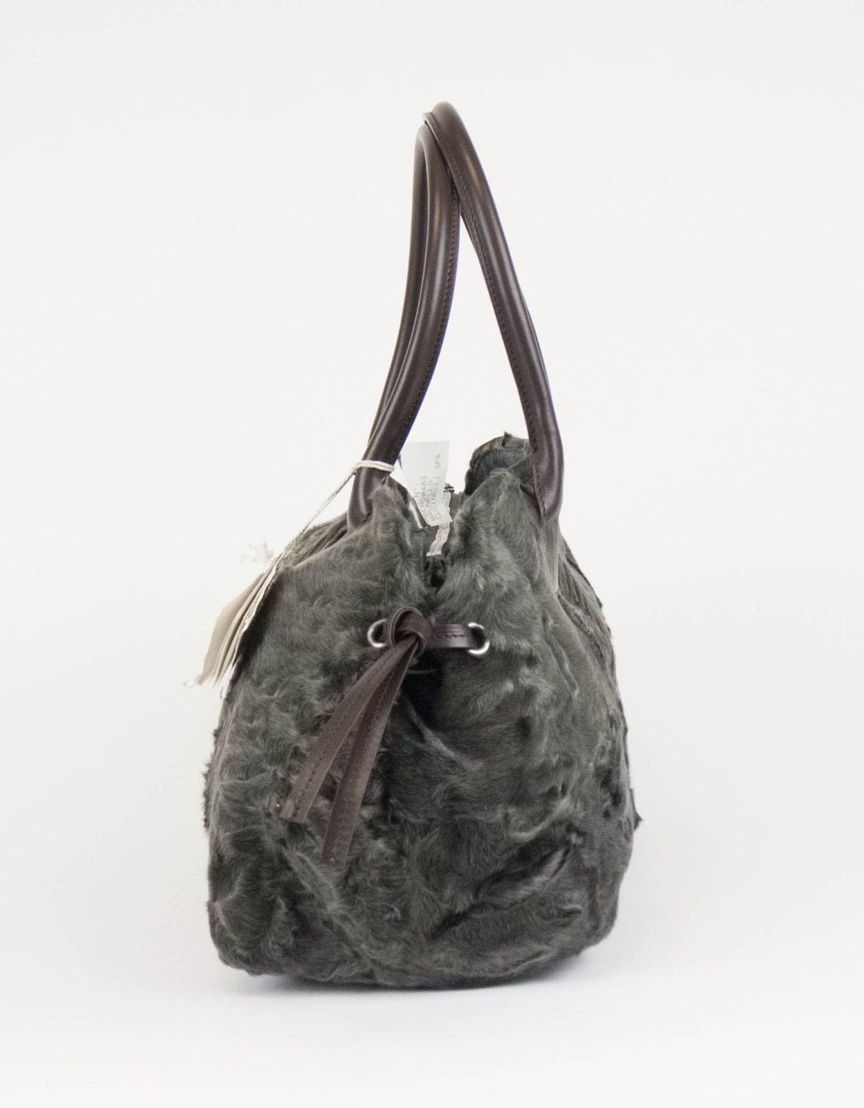 Astrakhan Lamb Fur Handbag - Olive