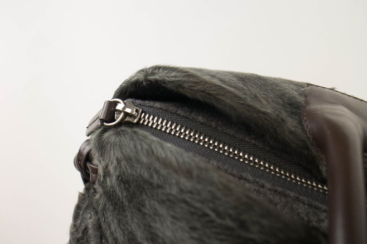 Astrakhan Lamb Fur Handbag - Olive
