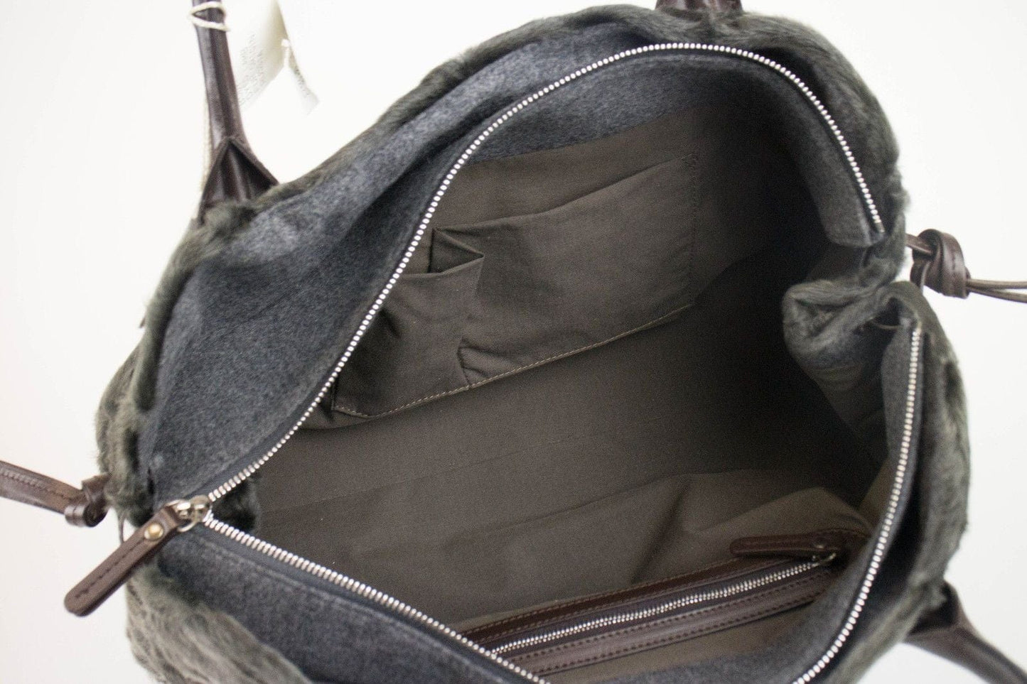 Astrakhan Lamb Fur Handbag - Olive