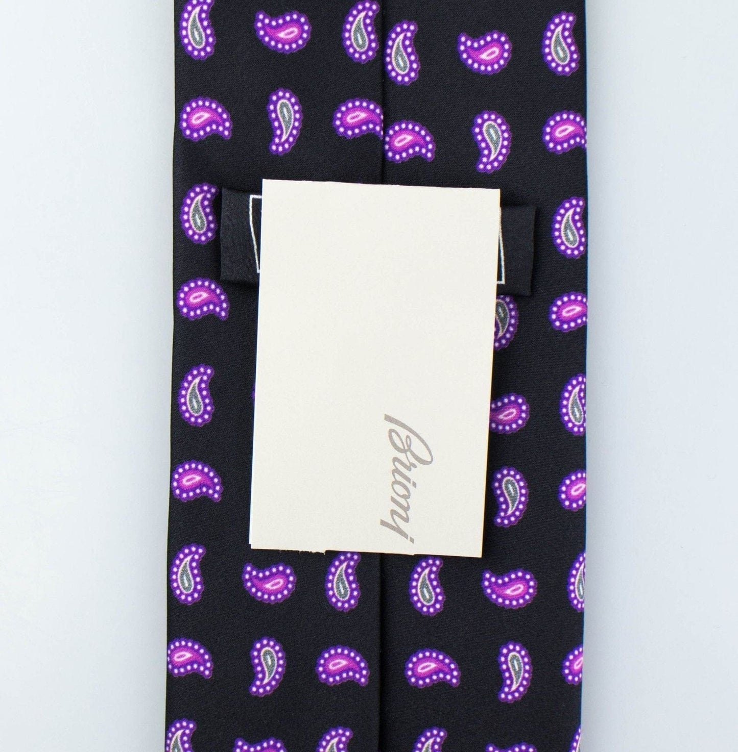 Black With Purple Paisley Pattern 100% Silk Neck Tie