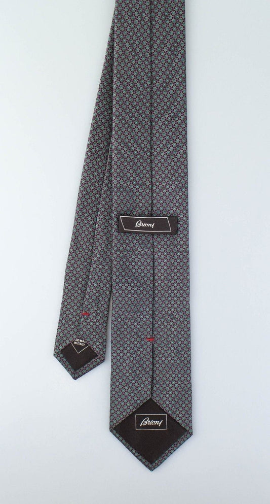 Brown With Geometric Pattern 100% Silk Neck Tie