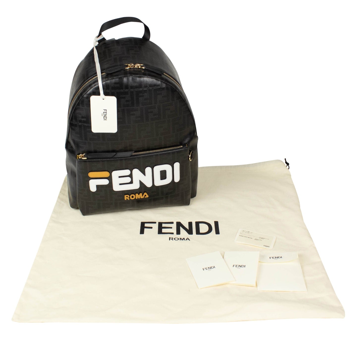 Fendi Mania Coated Canvas Backpack - Gray
