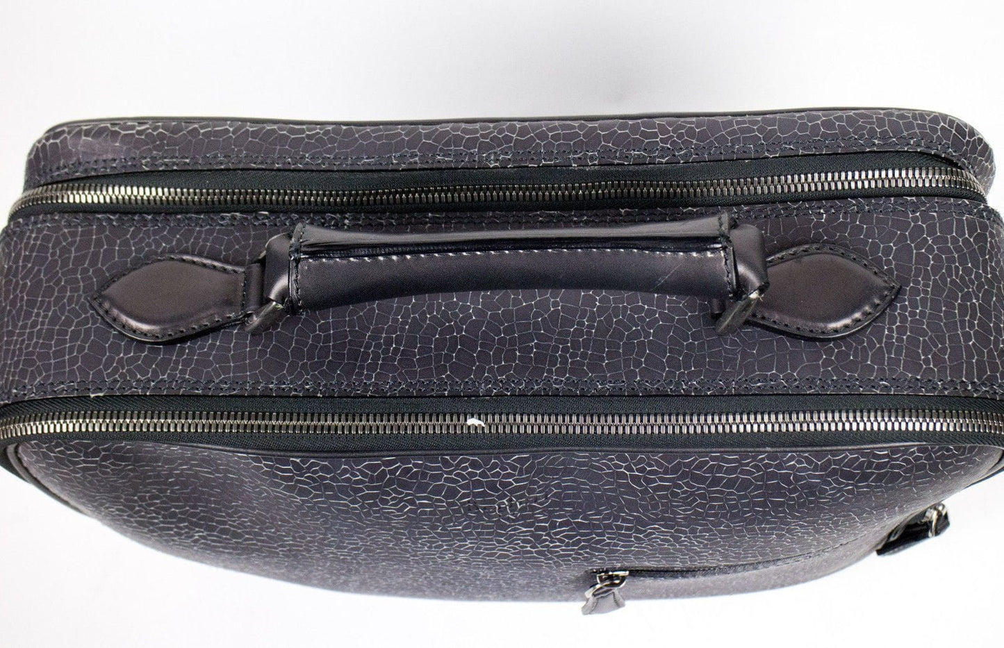 Textured Leather Medium Carry-On Briefcase - Gray