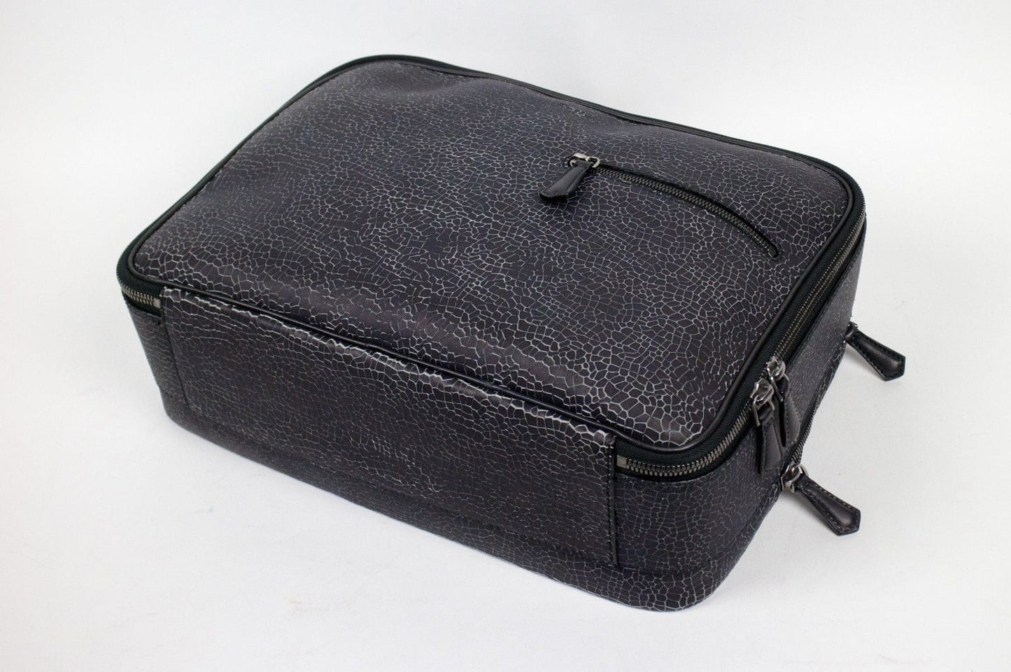 Textured Leather Medium Carry-On Briefcase - Gray