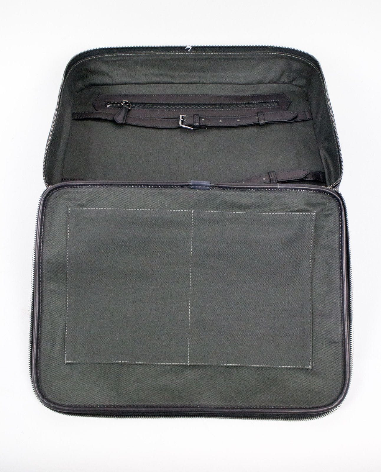 Textured Leather Medium Carry-On Briefcase - Gray