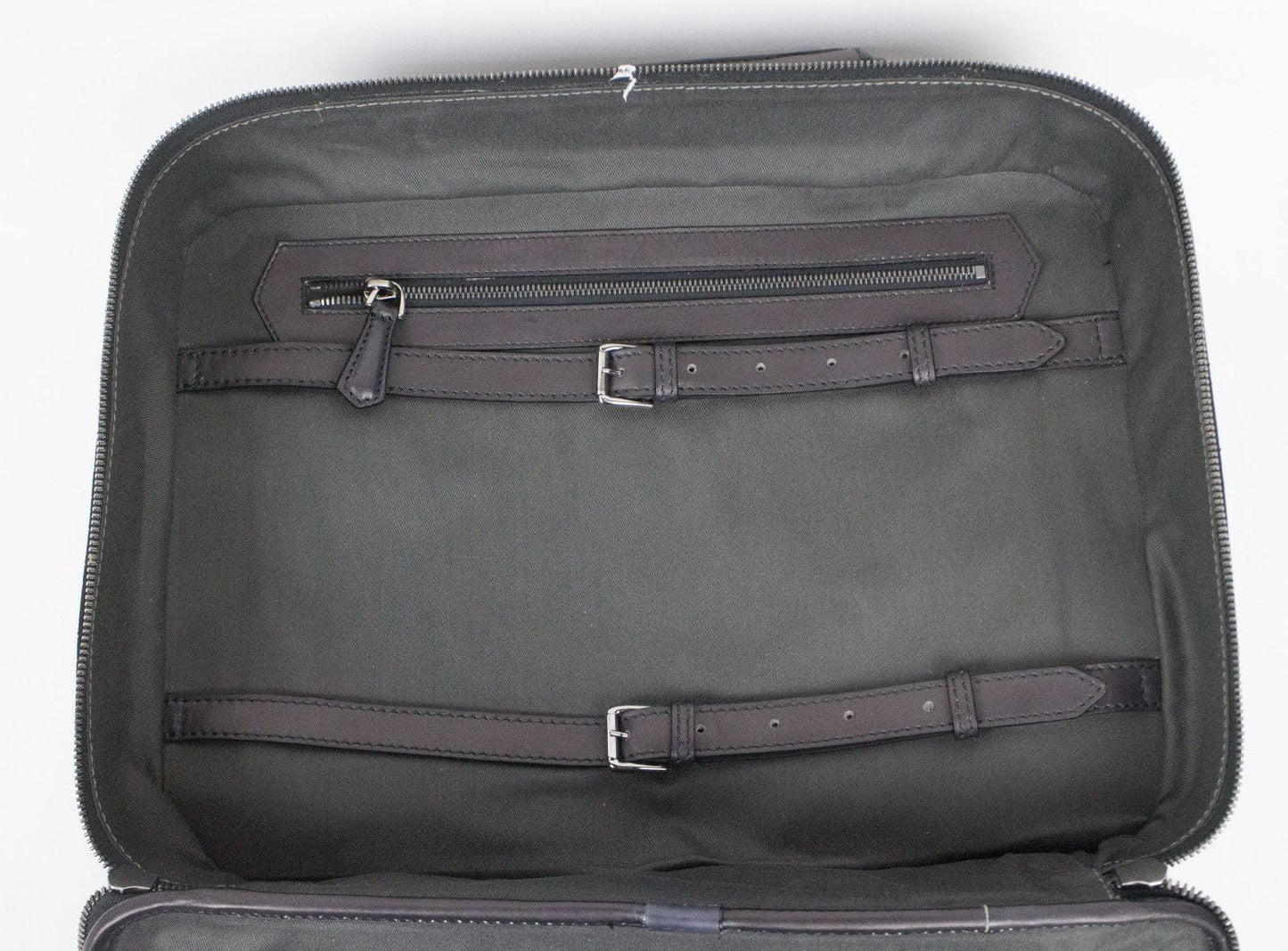 Textured Leather Medium Carry-On Briefcase - Gray