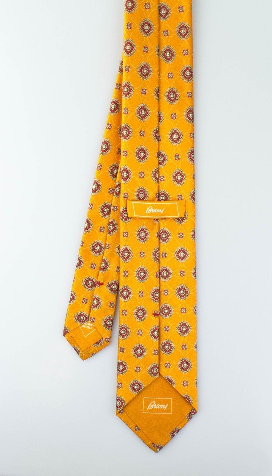 Yellow With Floral Pattern 100% Silk Neck Tie