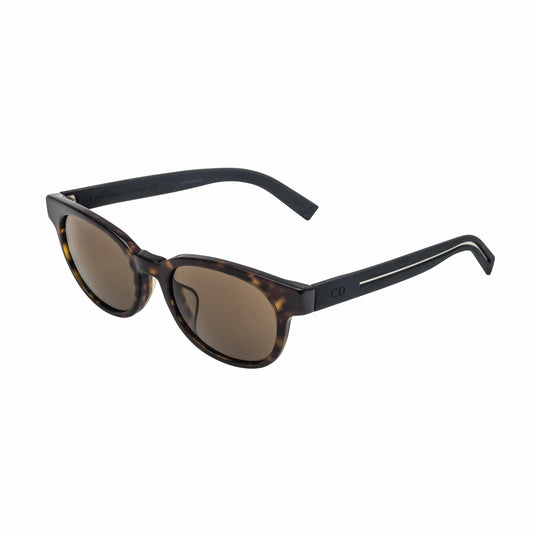 Blacktie182FS Round Acetate Sunglasses - Havana / Black / Brown