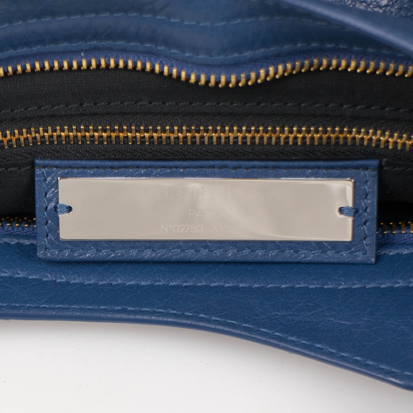 Blue Leather Classic City Arena Shoulder Bag