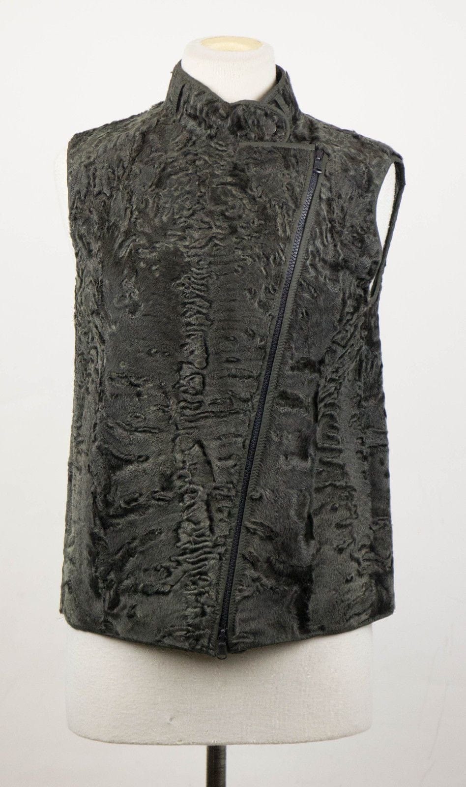Brunello Cucinelli Women's Green Astrakhan Fur Jacket Vest Size 6/42 $16465