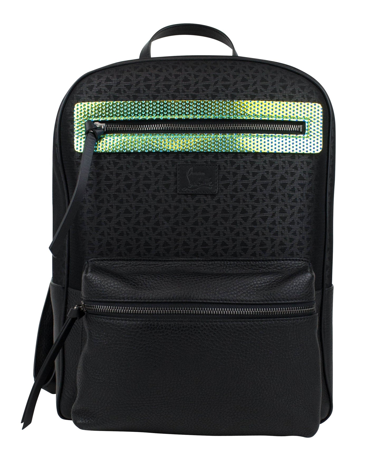 Aliosha Leather & Canvas Backpack Bag - Black