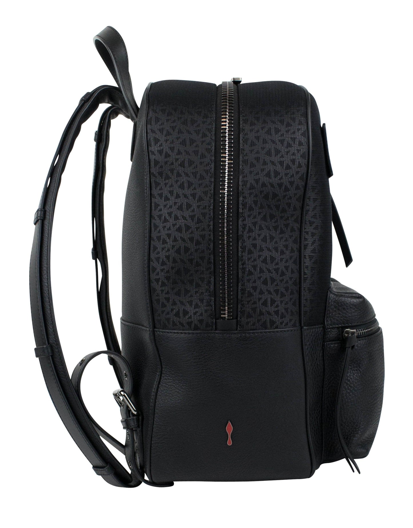 Aliosha Leather & Canvas Backpack Bag - Black