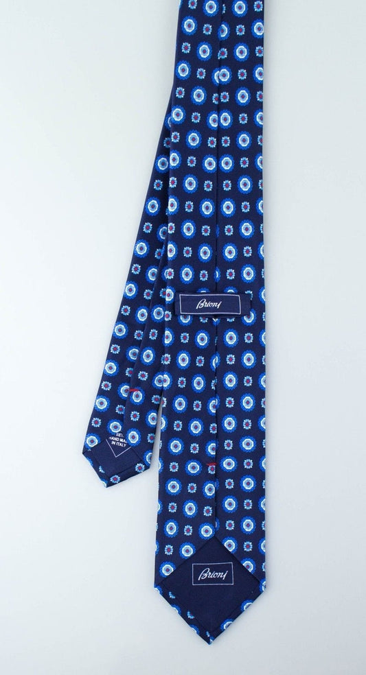Blue With Floral Pattern 100% Silk Neck Tie