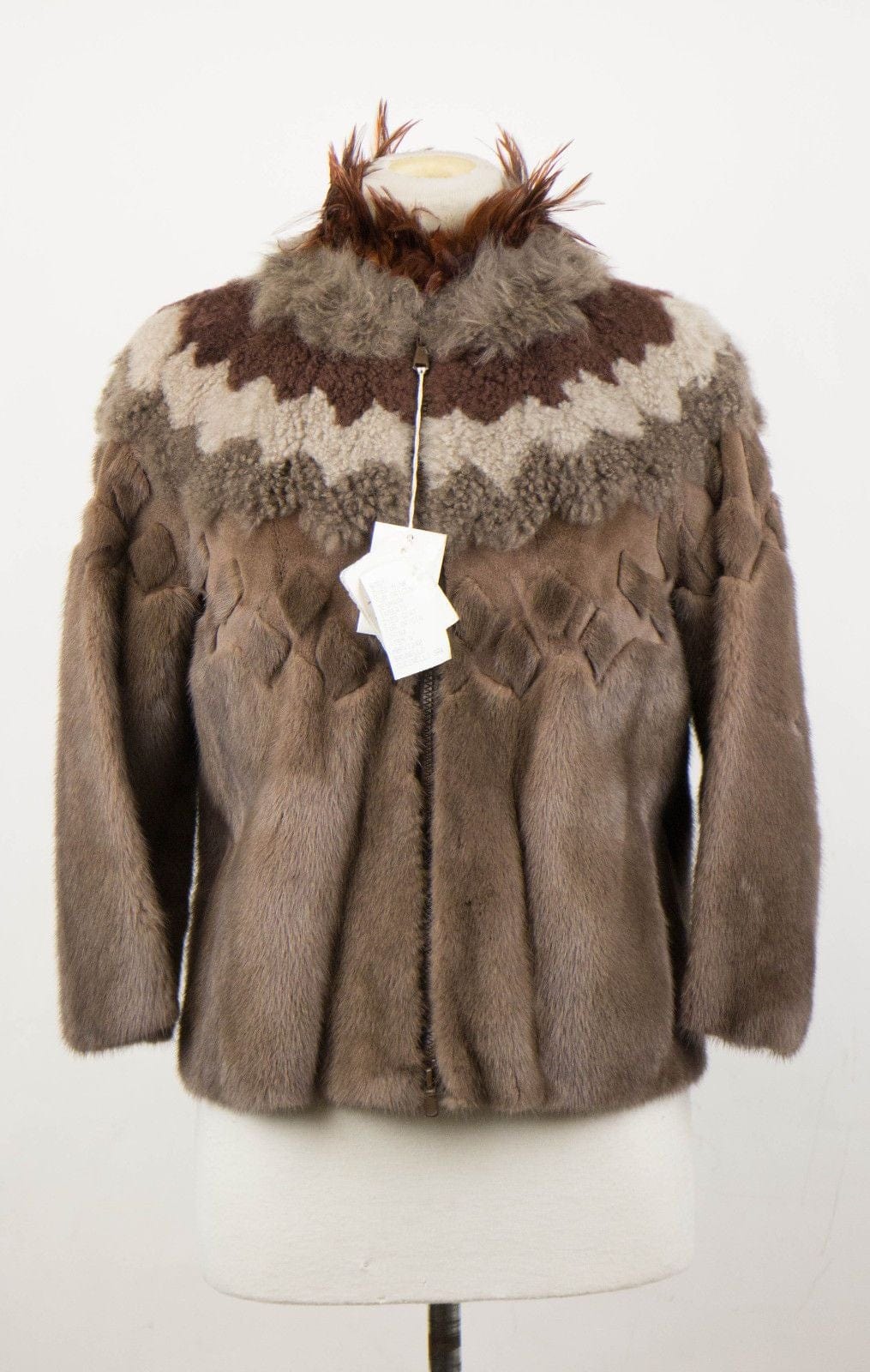 Brunello Cucinelli Mink Fur W/ Detachable Rooster Collar Jacket 4/40 $21525