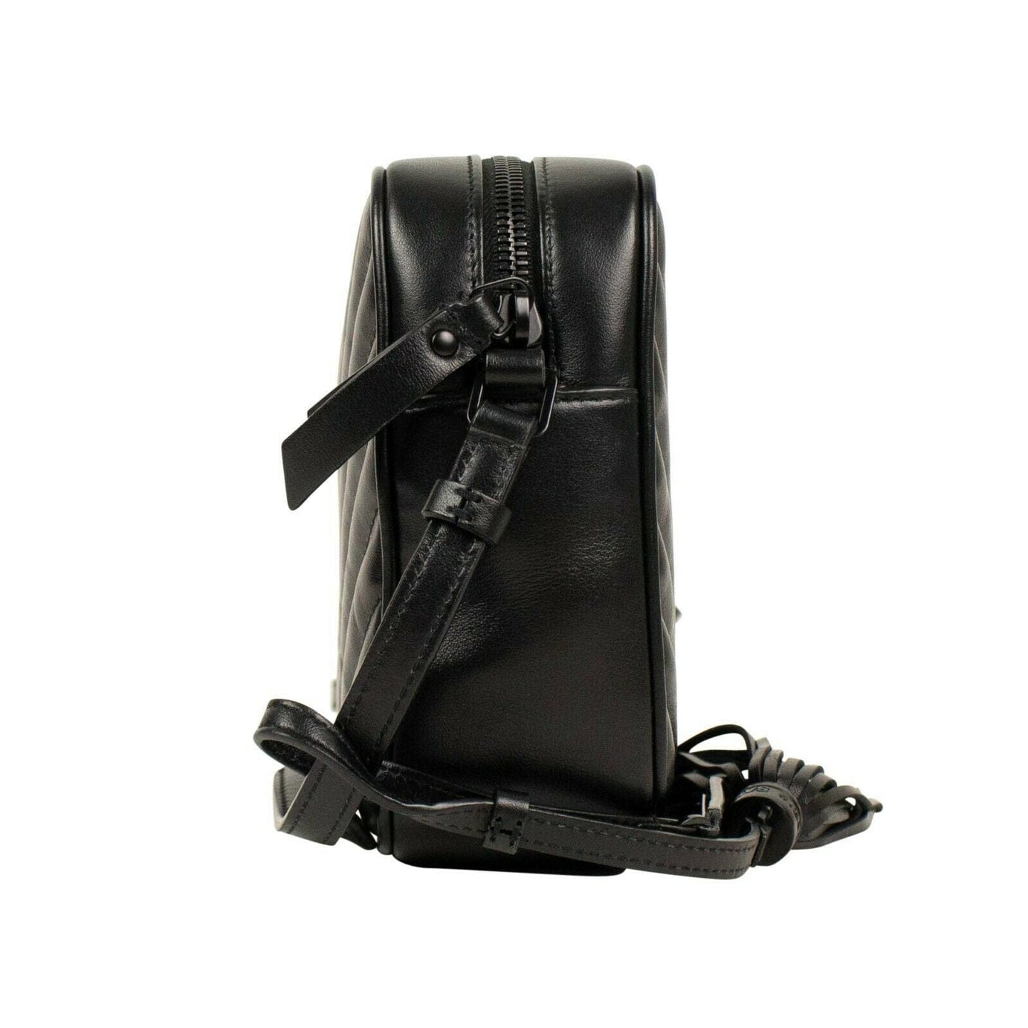 Lou Quilted Leather Camera Handbag - Black