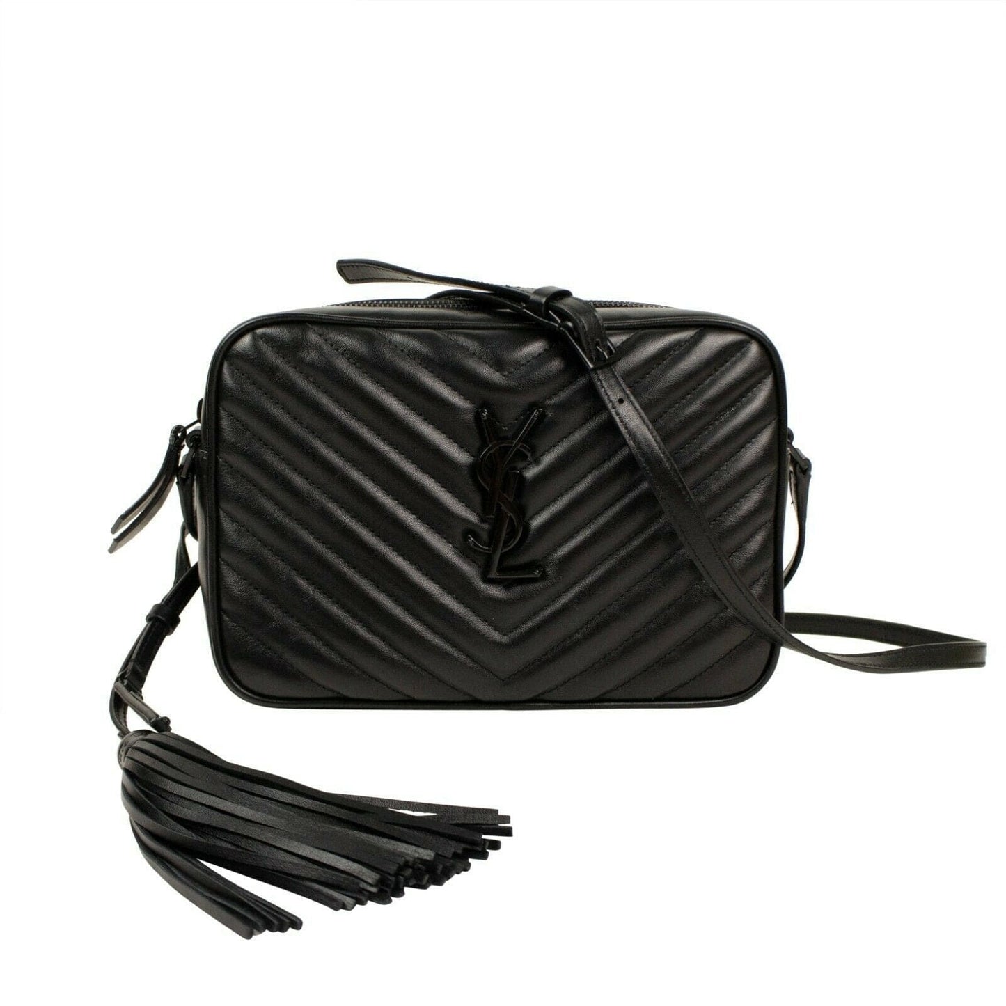 Lou Quilted Leather Camera Handbag - Black