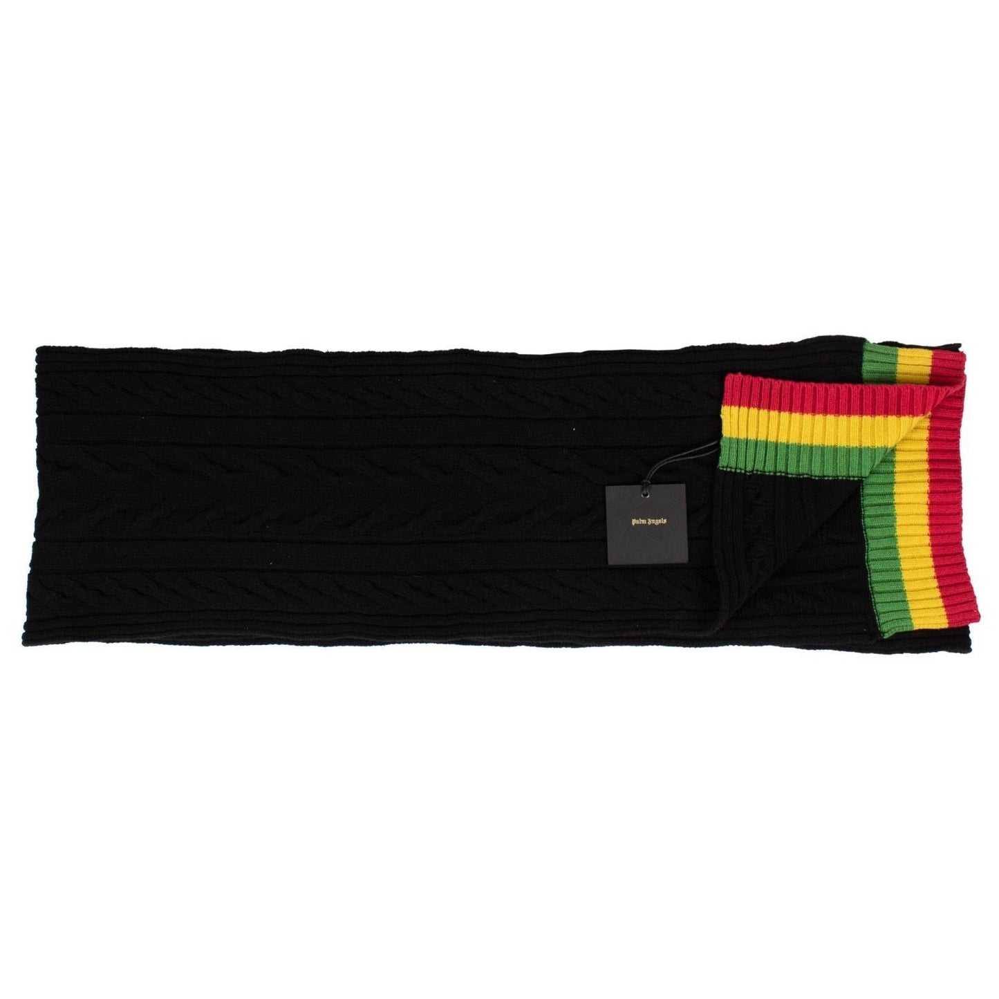 Black Cable Knit Tennis Scarf