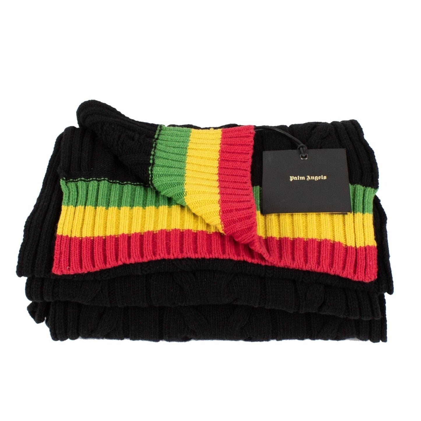 Black Cable Knit Tennis Scarf