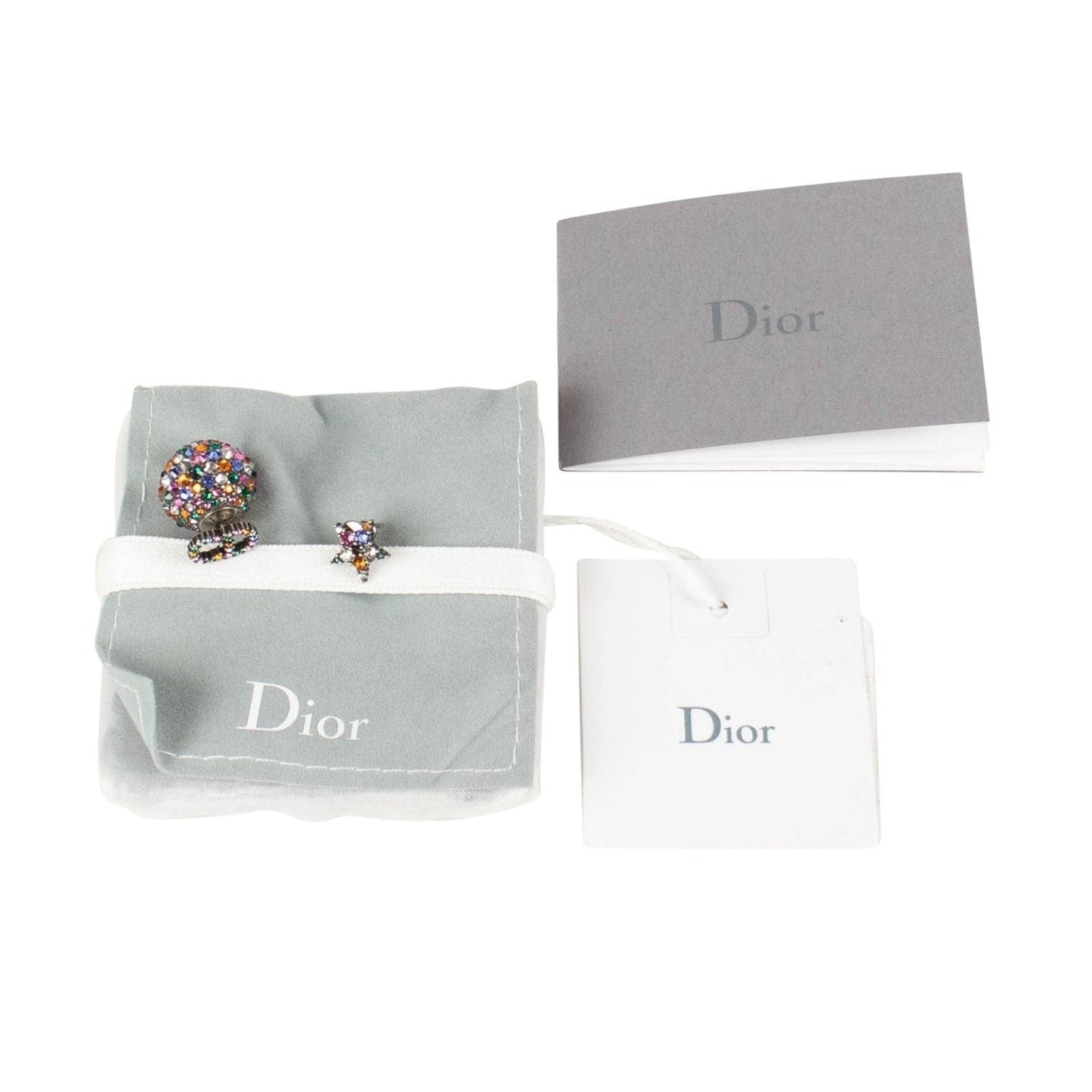 Antique Silver/Multi-Color Asymmetrical Strass Earrings