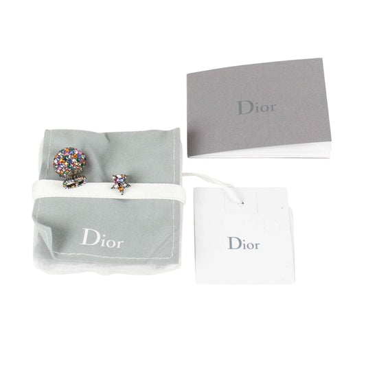 Antique Silver/Multi-Color Asymmetrical Strass Earrings