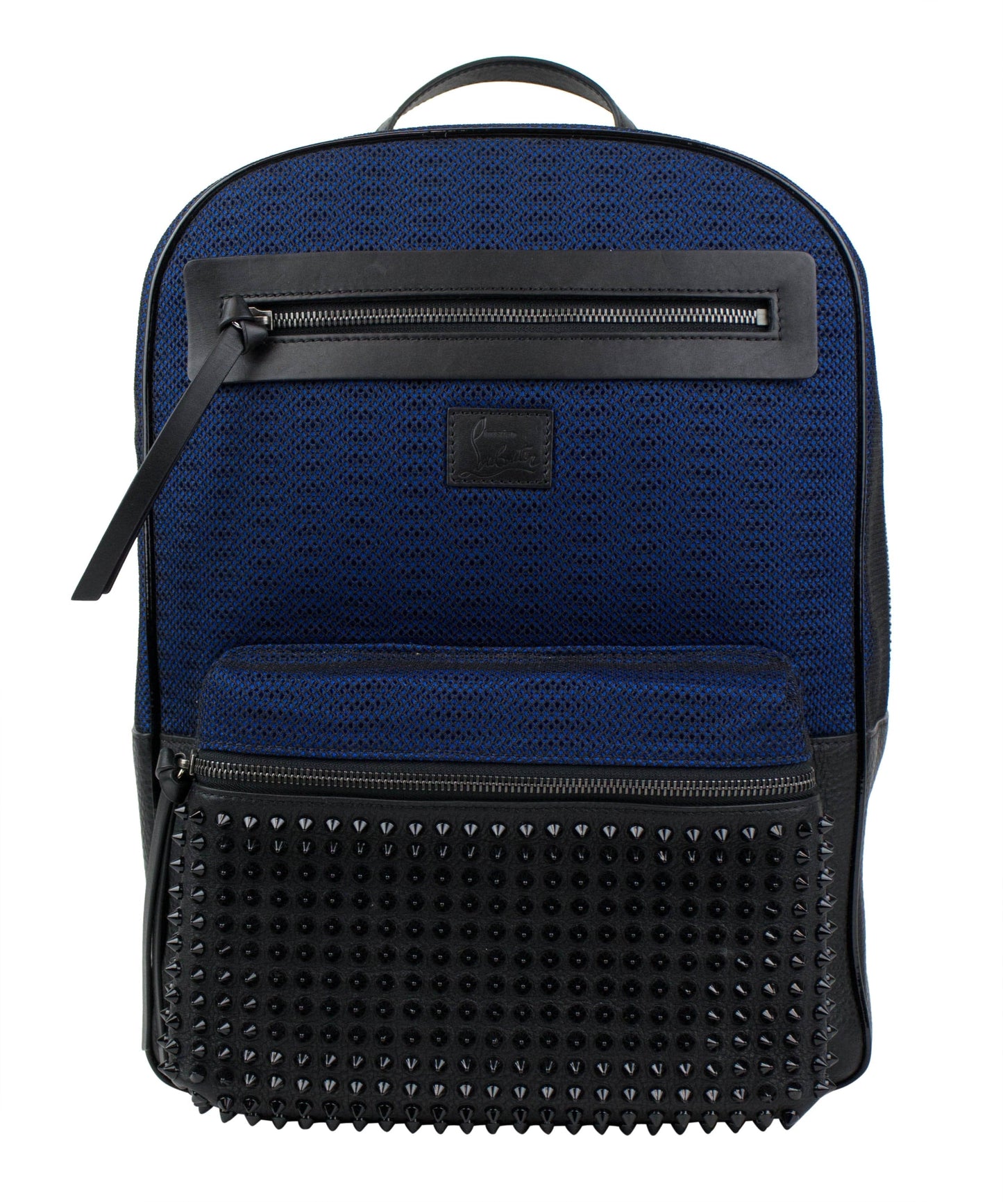 Aliosha Neoprene & Leather Backpack Bag - Black / Blue