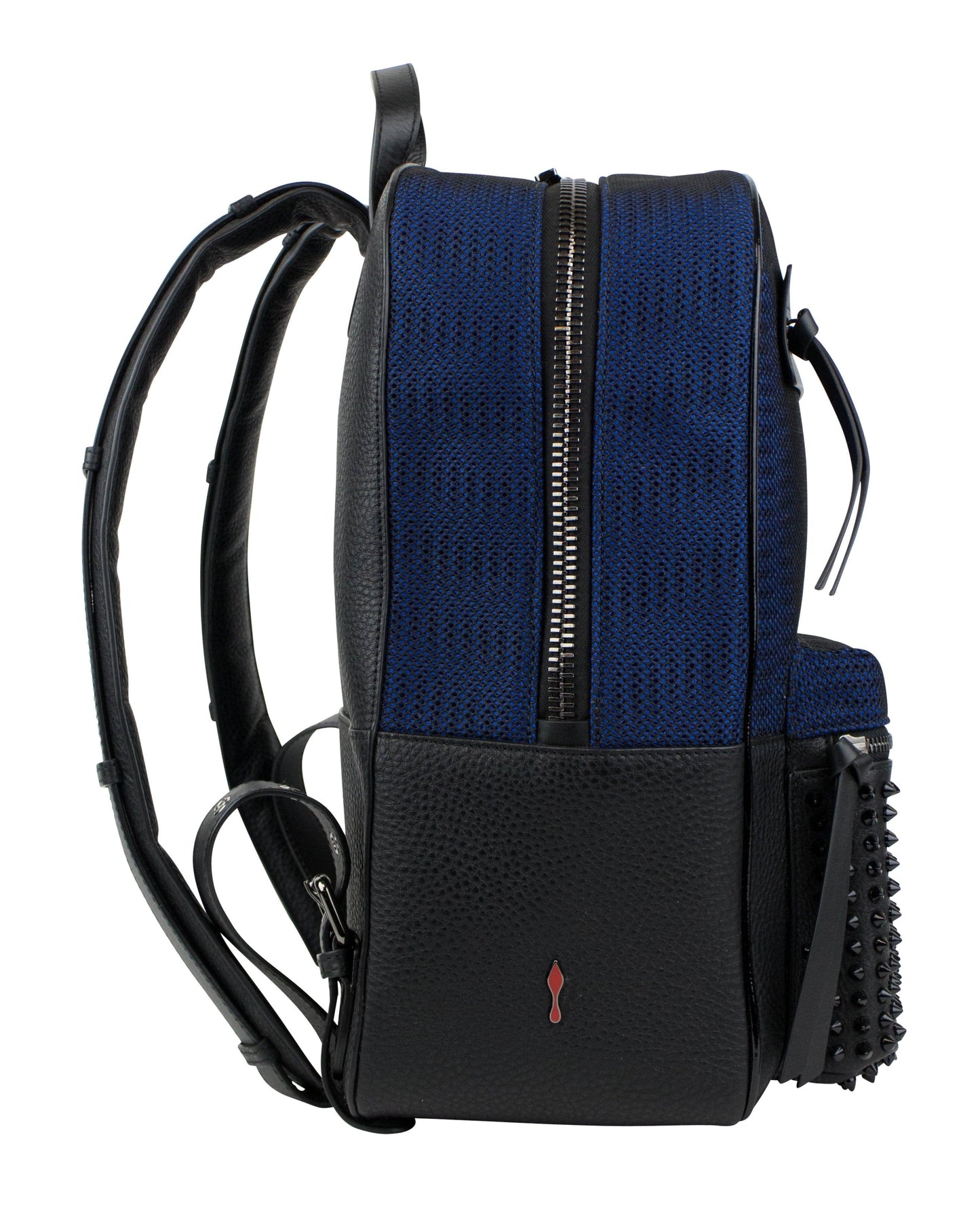 Aliosha Neoprene & Leather Backpack Bag - Black / Blue