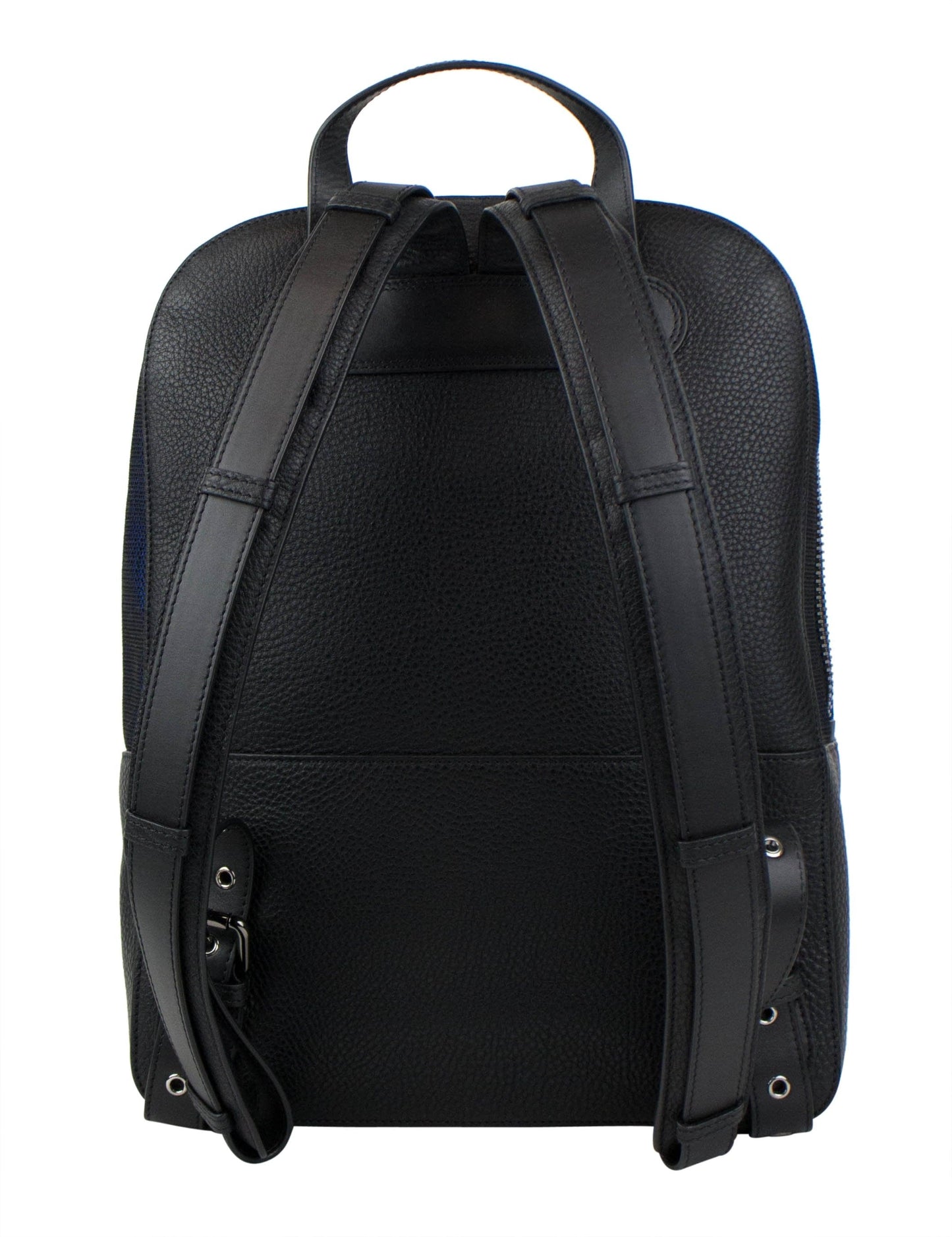 Aliosha Neoprene & Leather Backpack Bag - Black / Blue