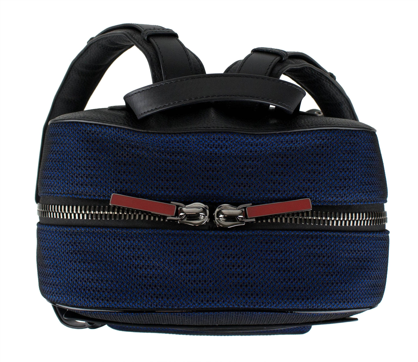 Aliosha Neoprene & Leather Backpack Bag - Black / Blue