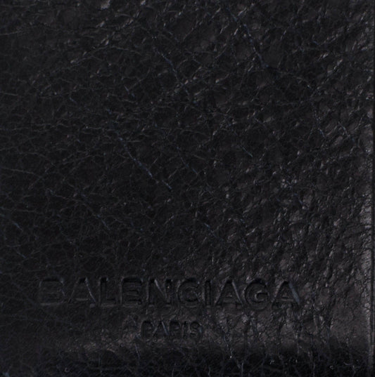 Black Leather Classic Bizar Zip Around Bi-Fold Wallet