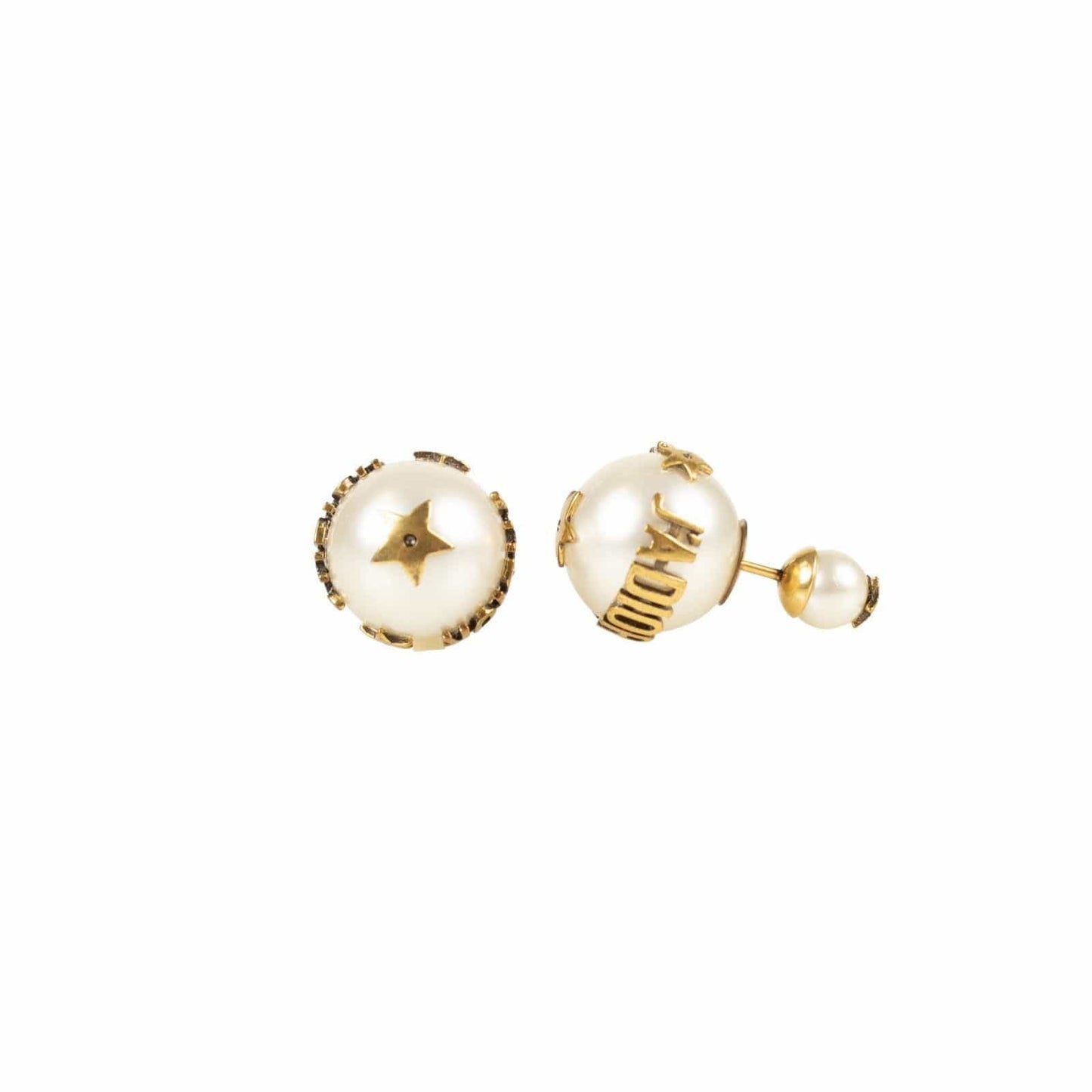 White Antique Gold Mini J'Adior Tribales Earrings