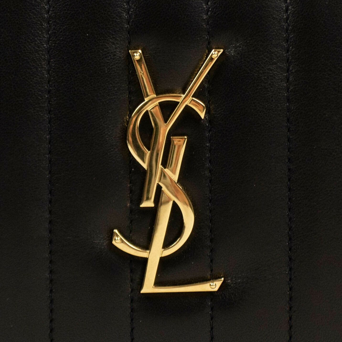 Vicky Quilted Leather YSL Monogram Belt Bum Bag - Black