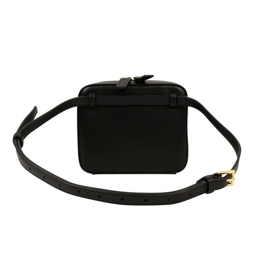 Vicky Quilted Leather YSL Monogram Belt Bum Bag - Black