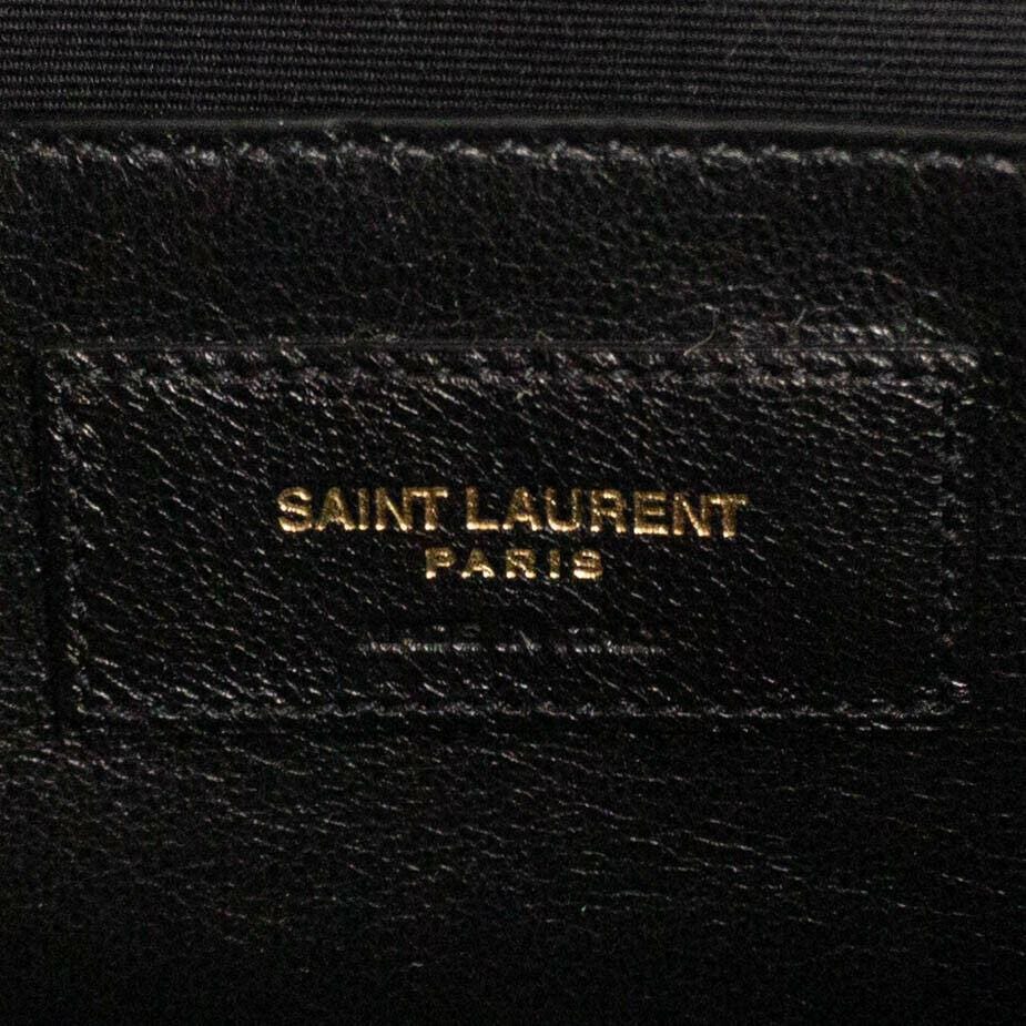 Vicky Quilted Leather YSL Monogram Belt Bum Bag - Black